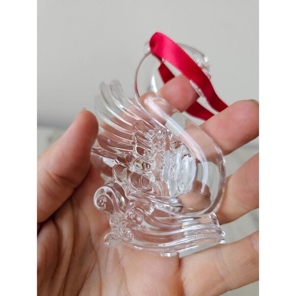 Waterford Crystal 7 swan bird ornament 12 days swimming Xmas tree - Picture 7 of 7